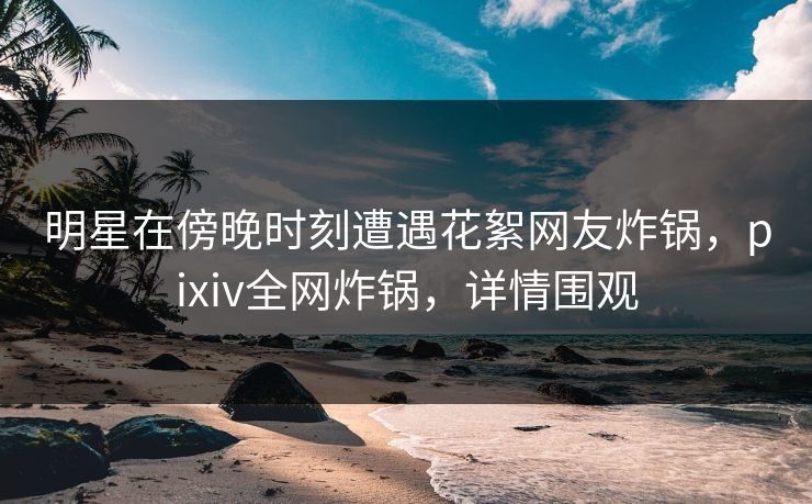 明星在傍晚时刻遭遇花絮网友炸锅，pixiv全网炸锅，详情围观