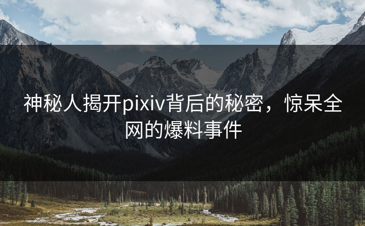 神秘人揭开pixiv背后的秘密，惊呆全网的爆料事件