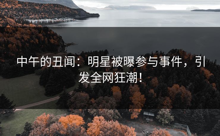 中午的丑闻：明星被曝参与事件，引发全网狂潮！