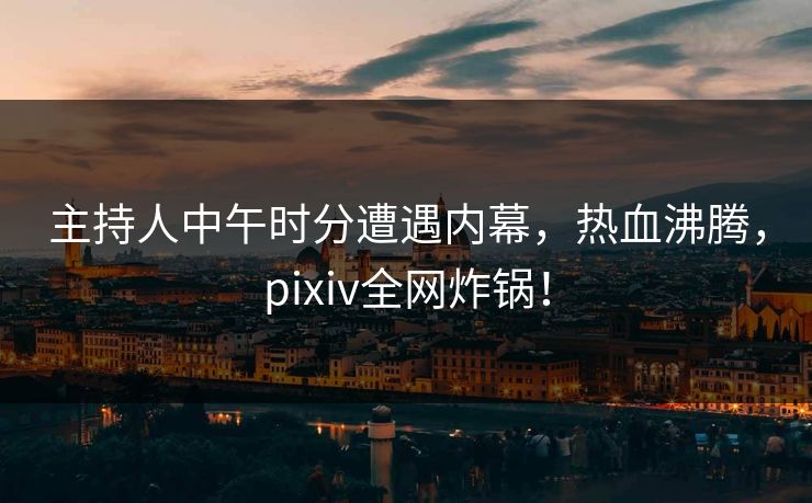 主持人中午时分遭遇内幕，热血沸腾，pixiv全网炸锅！